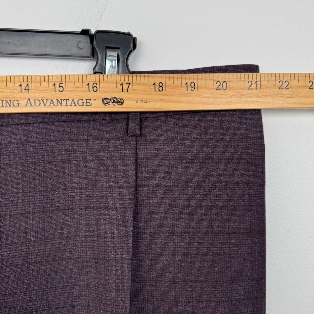 Hart Schaffner Marx Chicago Fit Suit Mens 52L Plum Purple Glen Plaid Wool USA